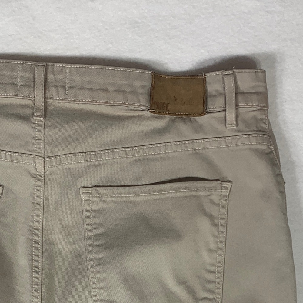 PAIGE Normandie Jeans Men's Khaki  Size 33x30 Straight Stretch Made USA - Picture 5 of 12